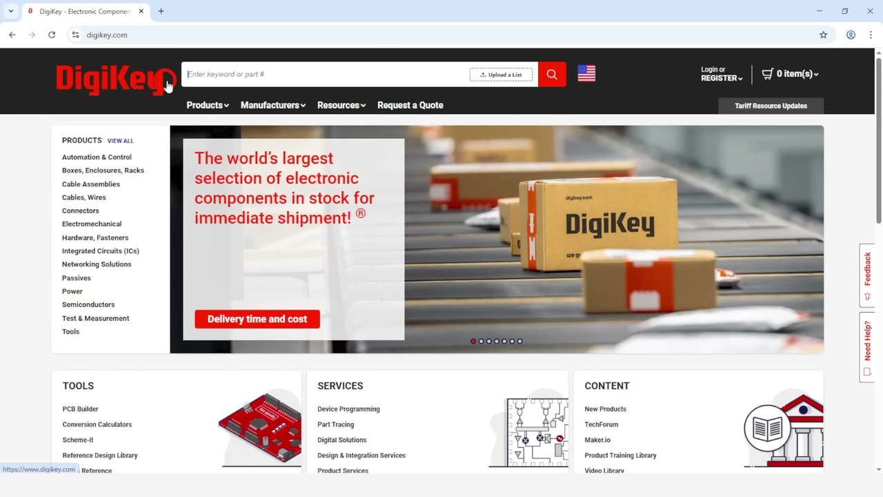 DigiKey MOSFET 검색